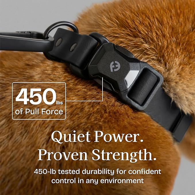 2026 New Edition, Fei & Eve PVC MagEase Dog Collar - Patented Magnetic Buckles | Fur-Safe | 450LB Escape-Proof | Adjustable Fit | Large (Black)