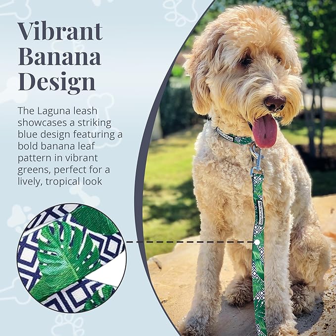 Lucky Love Dog Leash – Soft, Durable, and Comfortable Leash with Vibrant Patterns – Stylish and Long Lasting for Large Male and Female Dogs – Laguna, Large