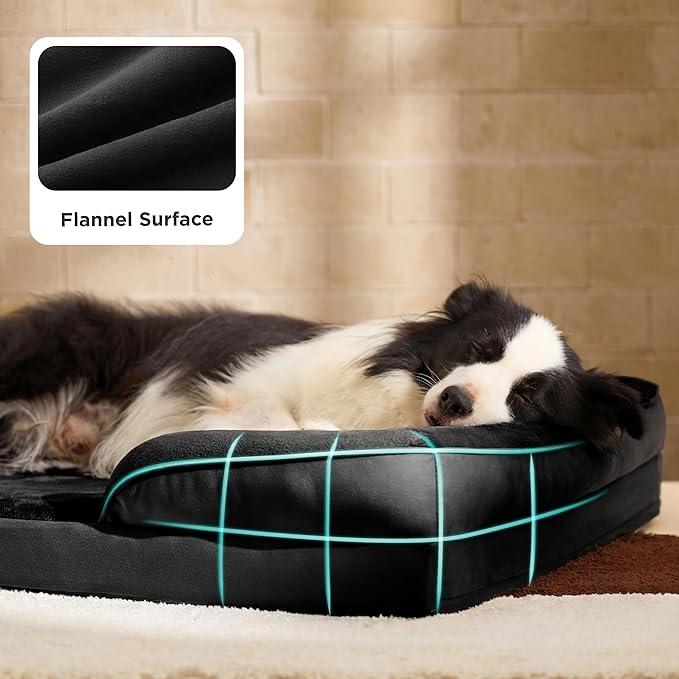 Bedsure XL Orthopedic Dog Bed for Extra Large Dogs - Washable XLarge Dog Cat Bed Waterproof, Comfort Dogs Couch Sofa with Washable Removable Cover, Pet Bed with Nonskid Bottom, Black, 42"