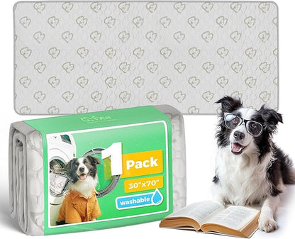 FXW Washable Pee Pads for Dogs, Leak-Proof & Non-Slip, Specifically Designed for Potty Training, 30" x 75" Rectangle, Khaki, 1 Pack