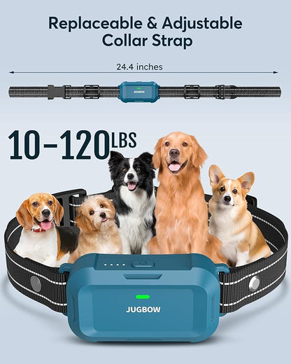 Jugbow Dog Shock Collar - 4200FT Dog Training Collar with Remote, IPX8 Waterproof Electric Dog Collar with 4 Training Mode for 10-120lbs Dogs(Blue)