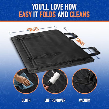Large Dog Car Seat Medium Sized Dog or 2 Small Dogs. Hard Bottom, Dual Adjustable Seat Belt Leash, Waterproof, Breathable Mesh Sides. Back Seat Pet Cover for Dogs 29.5"X19.7"X19.7"
