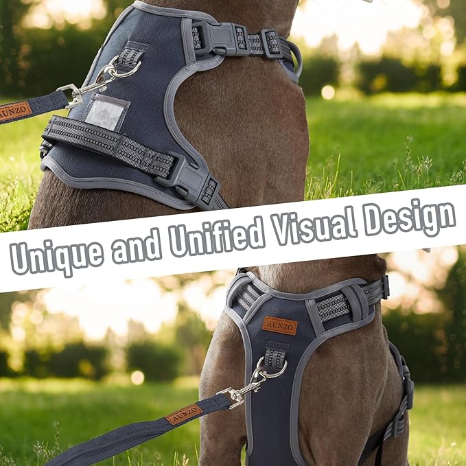 No-Pull Adjustable Dog Harness for Small Dogs,Easy Control with Handle, Havanese Chihuahua Puggle, Inescapable, Ez Walking, Safe Reflective Strips, No Rub,No Choke, Gray, S