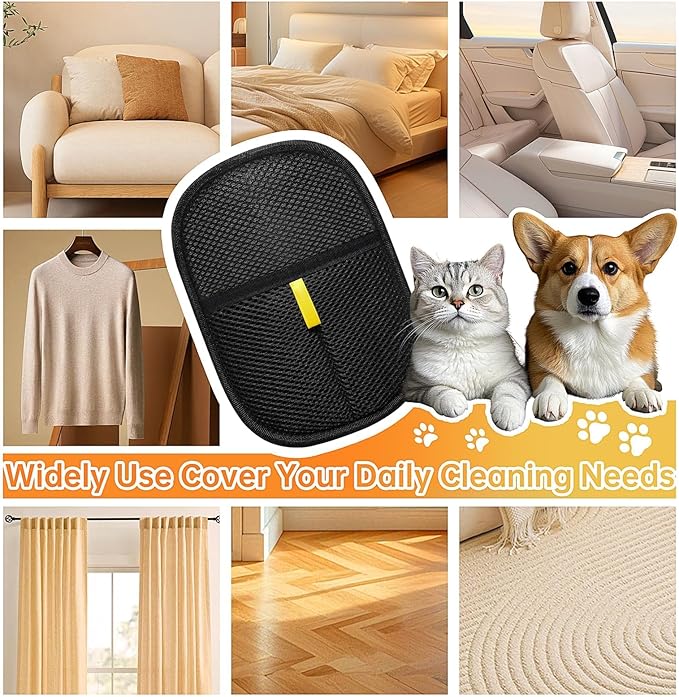 Electrostatic Pet Hair Remover Glove for Dogs &Cats, Reusable Cat Dog Magic Brush pet Hair, Suitable for Sofas, Clothing, Carpets, Curtains (1Pcs)