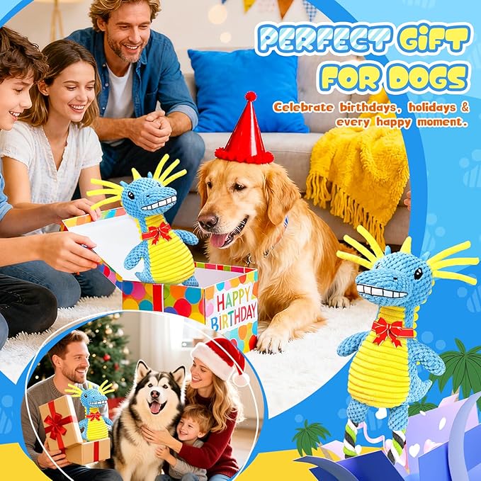 Fuufome Squeaky Dog Toys for Large Dogs- Tough Squeaky Dog Toys to Keep Them Busy- Durable Plush Stuffed Chew Toy for Boredom, Tug of-War, for Small Medium Large Dogs