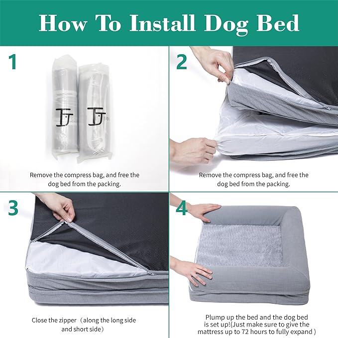 Orthopedic Dog Beds for Small Medium Dogs,Waterproof Lined Egg Crate Foam Pet Bed Mat with Removable and Washable Cover and Non Slip Bottom,Dog Sofa Soft Bed