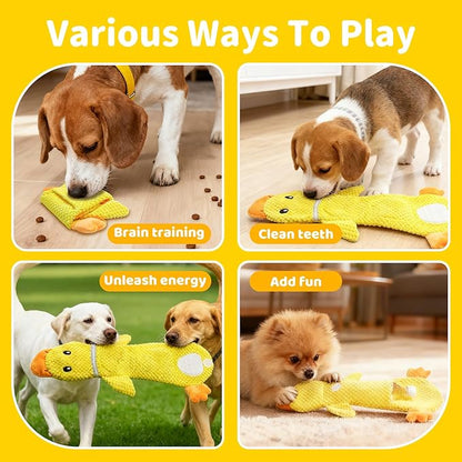 2 Pack Dog Toys for Small Dogs, Interactive Puzzle Toys,Squeaky & Crinkly, Stuffing-Free with Treat Pockets and a Water Bottle Pocket, Ideal for Puppy Small Pet Dogs