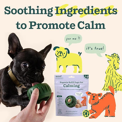 WOOF Pupsicle Refill Pops for Calming - Long-Lasting Refills for The Pupsicle Toy to Promote Calm - Calming Dog Treats - Magnesium for Dogs- Large Pops - 7 Count
