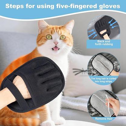 Pet Hair Removal Tool for Cats & Dogs, 2025 New Upgraded Electrostatic Gloves for Pet Hair, Reusable Pet Hair Remover Tool for Couch, Furniture, Carpet, Curtain & Car Seat (Pink)