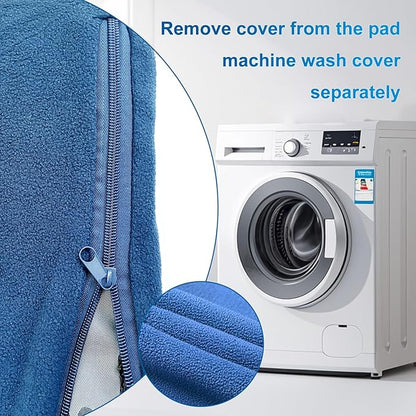 Quwzayail Pet Heating Pad Waterproof for Dogs Smart Switch, 9 Level Digital Display Switch, Heating Pads for Puppy delivery Products, Dog beds (34.0" Lx 21.0" W x 0.5" Th, Blue Pattern)