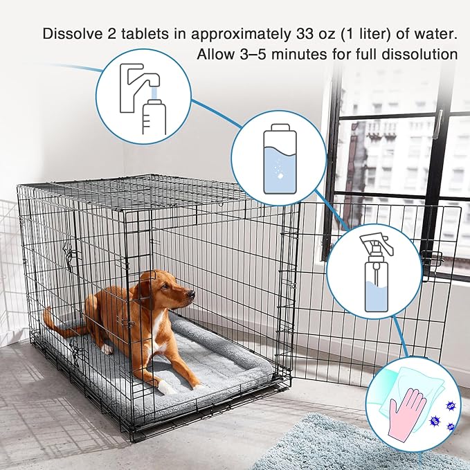 Kennel and cat bed Stain Removers Pet Stain Deodorizing eliminating residual pet urine odors on carpets, floors, and wall corners 100Tablets
