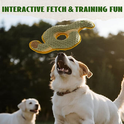 Nocciola Squeaky Dog Toy, New 2025 Ring Snake Dog Toy for Tug of War, Stuffed Toy with Two Tough Layers, Interactive Tug Training to Keep Them Busy, Green