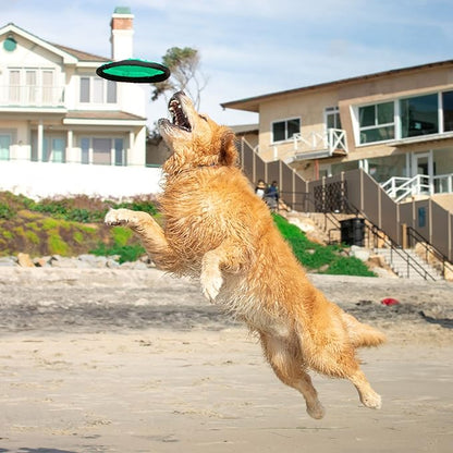 Hyper Pet Flippy Flopper Dog Frisbee Interactive Dog Toys [Flying Disc Fetch Toy Floats in Water & Safe on Teeth] (Colors Will Vary), Multicolor, 9"