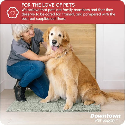 My Doggy Place Dog Mud Mat, 36" x 26" Light Gray – Thick Microfiber Entry Rug for Snow, Mud & Salt – Absorbent, Quick-Dry, Washer-Safe & Non-Slip, Large