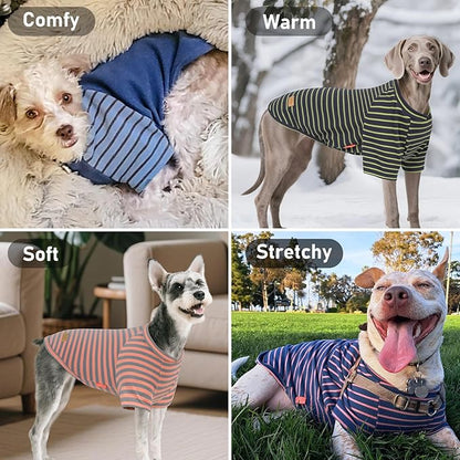 KYEESE 3Pack Dog Sweater, Soft Puppy Sweatshirt Pullover Stretchy Dog Sweater for Small Dogs Girl Boy, Lightweight Fleece Cat Shirt Pet Clothes with Sleeves, M