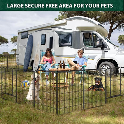 VISCOO Dog Playpen Outdoor, 16 Panels 40" High Metal Dog Fence with Gate, Pet Fence for Large/Small Dogs, Portable Dog Fence for RV Camping, Yard