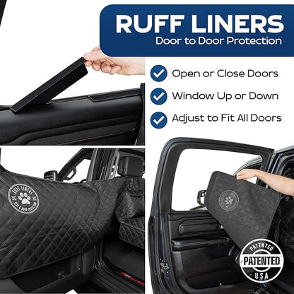 Ruff Liners Large Back Seat Extender for Dogs, Black – As Seen on Shark Tank – Flat Bridge Platform for Full-Size Trucks, Stable Base, 400lb Support, Waterproof – Rigid Back Seat Cover for Dogs