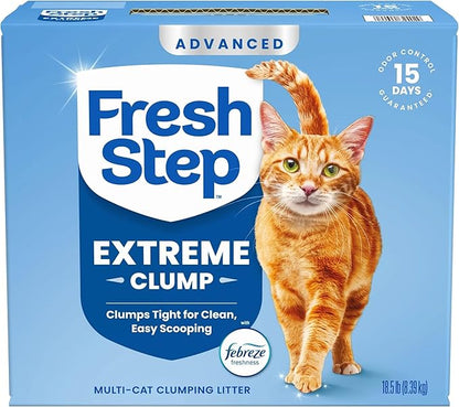 Fresh Step Advanced Extreme Clumping Litter with Febreze Freshness with Mountain Spring Scent, Fights Odor on Contact, 37 lbs. (2 x 18.5 lb. Box)