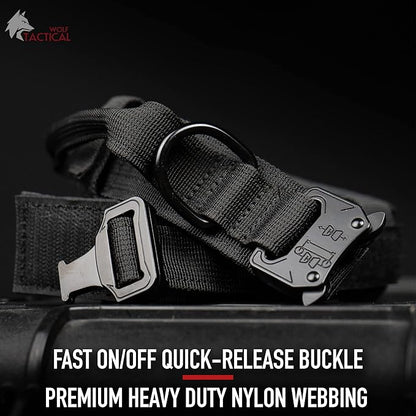 WOLF TACTICAL Dog Collar for Large Dogs Military Heavy Duty Dog Collars for Large Dogs Pitbull Collar German Shepherd Collar