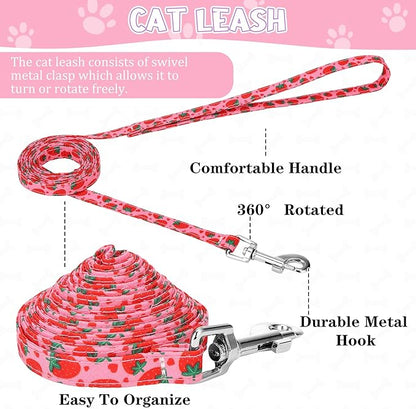2 Pack Cat Harness and Leash, Escape Proof Adjustable Cat Harness with Leash Collar, Lightweight Soft and Comfortable, for Small Medium Cats Safe Walking and Travel