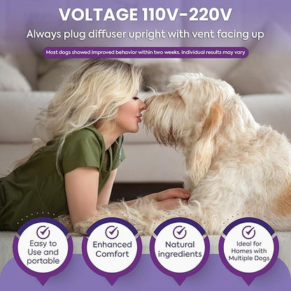 TopSum Calming Diffuser for Dog: 4 Pack Dog Pheromones Calming Refills for Stress, Barking, Chewing, Pee Accidents & Separation Behaviors