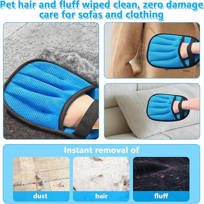 2-Pack Pet Hair Removal Gloves for Cats & Dogs | Upgraded Five-Finger Electrostatic Design | Reusable Magic Brush pet Hair, Carpet, Car Seat & Laundry