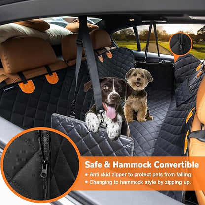 URPOWER Dog Car Seat Cover for Pets 100% Waterproof Seat Cover Hammock 600D Heavy Duty Scratch Proof Nonslip Durable Soft Back Seat Covers for Full Size Trucks