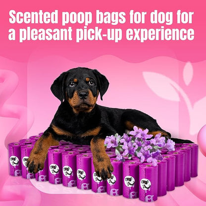Pet N Pet Poop Bags for Dogs, 960 Counts Lavender Scented Dog Poop Bags Rolls, USDA Certified 38% Plant Based & 62% PE Dogs Waste Bag, Doggie Poo Bag
