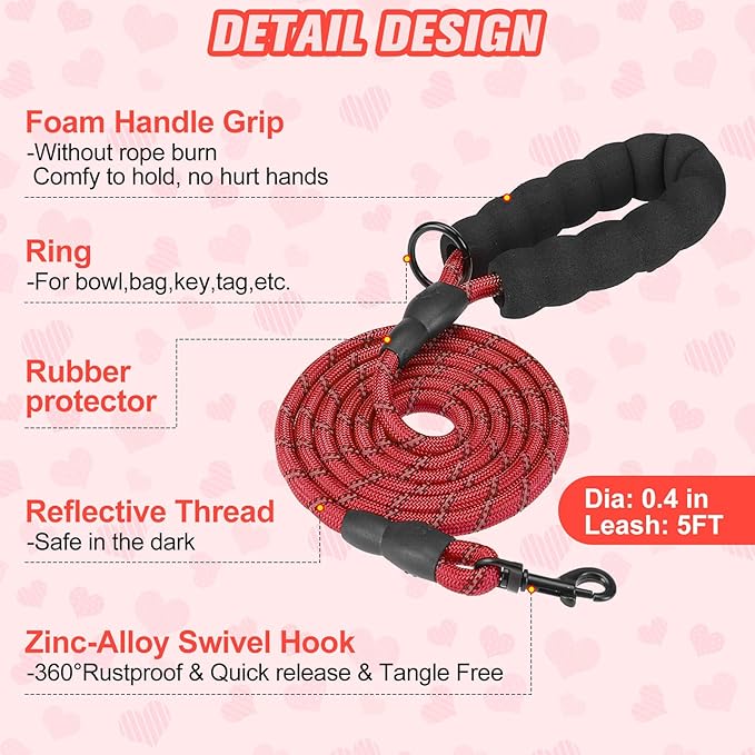 BEAUTYZOO Step in Dog Harness and Leash Set,Reflective Dog Harness No Pull No Choke Puppy Harness for Small Medium Large Dogs Cats,Soft Padded Mesh Vest Harnesses for Girl and Boy,Valentine's Day M