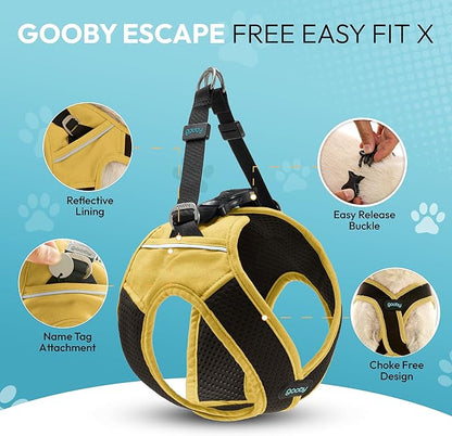Gooby Escape Free Easy Fit X Step in Dog Harness - Miami Yellow, X-Small