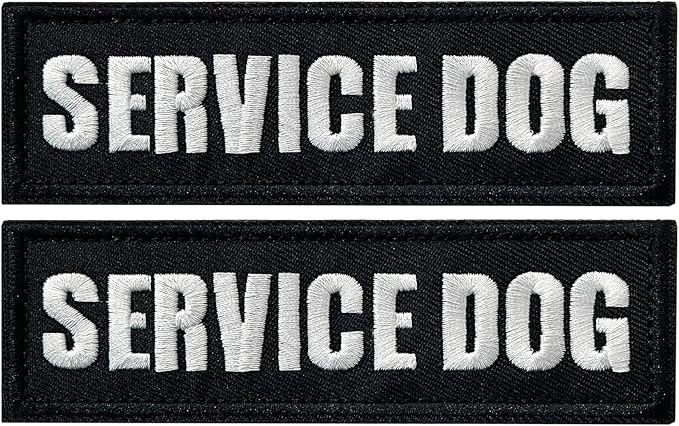 TACVEL 2 Pieces Service Dog Patches with Hook Backing for Service Animal Vests, Harnesses