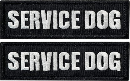 TACVEL 2 Pieces Service Dog Patches with Hook Backing for Service Animal Vests, Harnesses