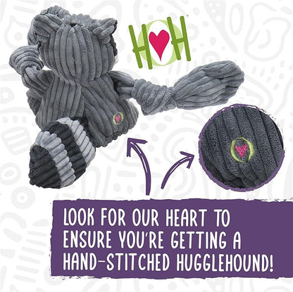 HuggleHounds Knottie Plush Dog Toy - Dog Stuffed Animal Toy, Puppy Toys, Squeaky Dog Toy for Small, Medium & Large Dogs, Durable Plush to Keep Them Busy - Pink Flamingo, Large