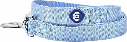 Blueberry Pet Essentials Chambray Blue Dog Leash for Small -5' * 5/8" Dogs | Heavy Duty Nylon Lead | Lightweight Puppy & Cat Leash for Walking & Training