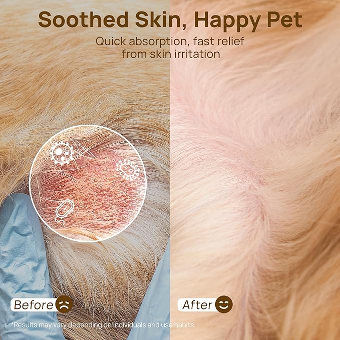 HICC PET Skin Balm for Dogs & Cats, Soothes Itching and Irritation Skin & Prevents Infection, Hypoallergenic Dog Moisturizer for Dry Itchy Skin, Lickable Hot Spot Treatment - 0.53oz