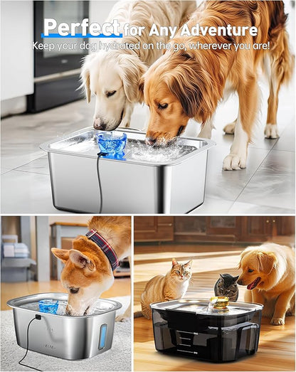 Dog Water Fountain Pump Replacement for 3 Gal Stainless Steel Large Pet Fountain Dispenser, Replacement Water Pump for Large Dogs for D2341, D2322, D2223, D2419, Easy to Clean & Quiet & Powerful