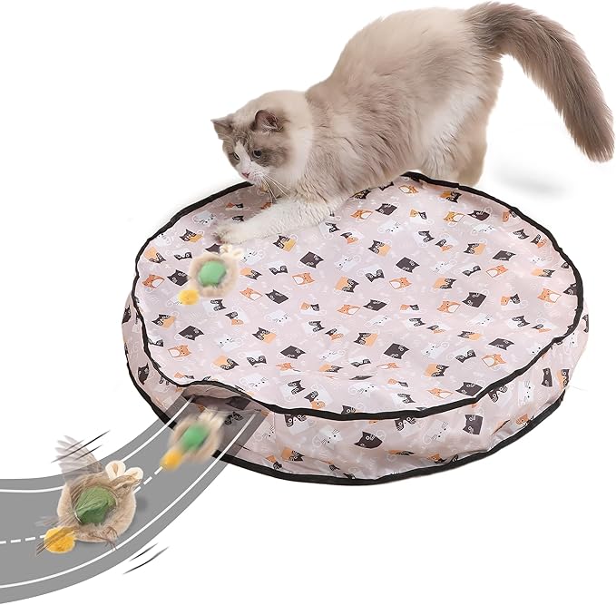 MoofeePaws Interactive Cat Toys for Indoor Cats Fast Rolling Ball, Automatic Motion Activated Ball, Hide and Seek for Indoor Exercise Toys, Real Bird Squeaky for Kitten Exercise Kicker
