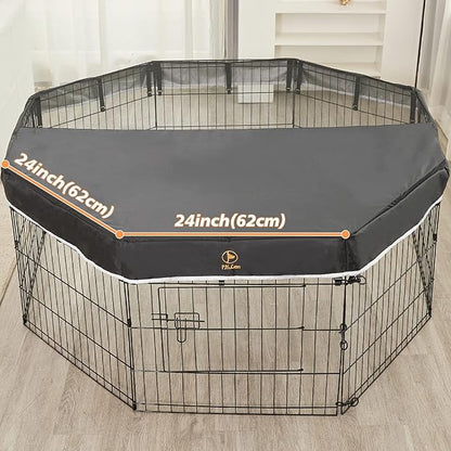 PJYuCien Mesh Top Cover - Fits 8 Panels 24 Inch Width Plastic/Metal Pet Pen Octagonal Dog Playpen (Note: Only Pen Top Cover, NO PLAYPEN)