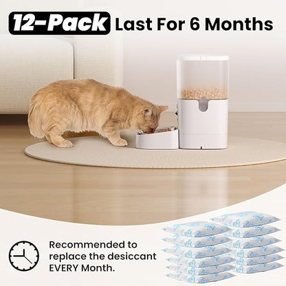 aidowocam Pet Food Desiccant Bag, Replaced Desiccant for Automatic Cat dog Feeders, Keep Cat Food Dog Dry and Fresh- 12 Packs