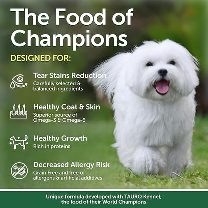 Nature's Protection Grain Free Dry Dog Food for Small Breed - High Protein Tear Stain Diet for Adult Dogs with Light Fur - Small Bites Kibble (Superior Care - Lamb, 3.3 lb)