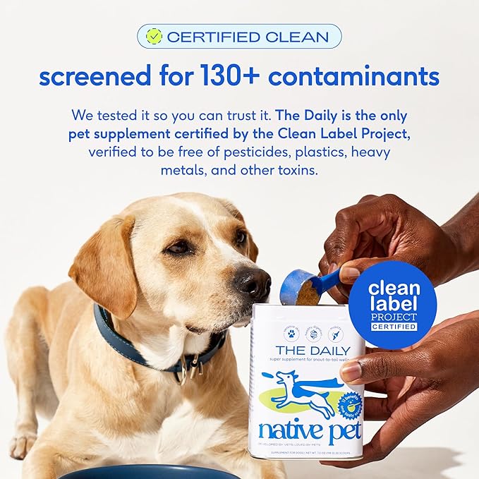 Native Pet Dog Vitamins & Supplements - 11-in-1 Multivitamin Powder for Dogs Food Topper - Collagen, Glucosamine, Probiotics, Omega & More- Supports Healthy Gut, Mobility & Overall Health -120 Scoops