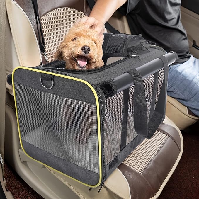 GAPZER Cat Carriers for Large Cats 20 lbs+ Soft Pet Carrier for Small Dog/Durable 2 Kitty Travel Bag/Medium Big Cats Puppy 15 Pounds/Softside Cat Carrier Large