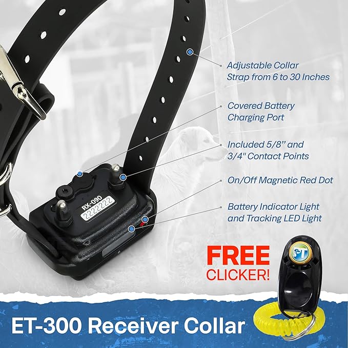 Educator ET-300 Mini E Collar for Dog Training with Remote - 1/2 Mile Range, Waterproof, 100 Blunt Stimulation Levels, Tone or Vibration Mode, Night Light Tracking for Small, Medium & Large Dogs