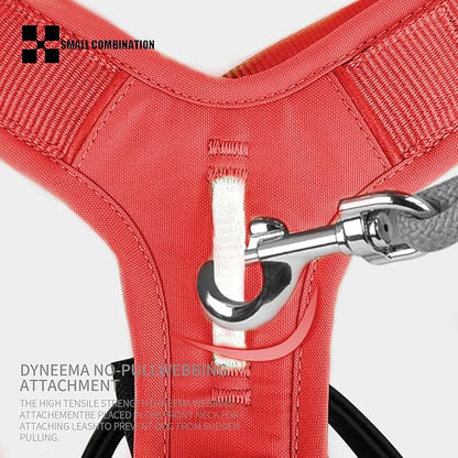 Adjustable Dog Harness with Handle, Padded Comfort,Small, Medium and Large Dogs (Watermelon Red, XL)
