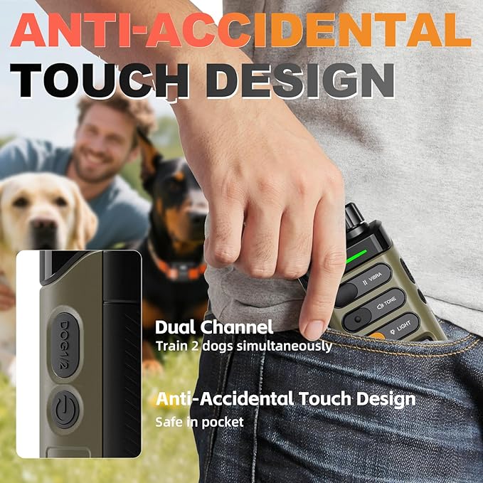 Mawrpet Dog Shock Collar 2 Dogs (15-120lb), 5200FT Range, IPX7 Waterproof, 4 Training Modes, Orange/Black