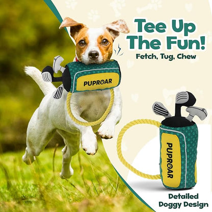 PUPROAR Golf Dog Toy – Funny Dog Valentines Day & Birthday Gift with Squeaker Rope & Crinkle, Fun & Interactive Puppy Birthday Toy