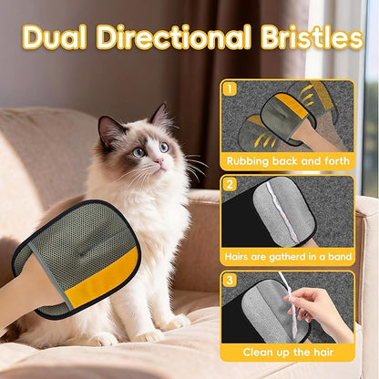 YOSEPATI Thickened Ectrostatic Pet Hair Removal Glove, Magic Brush Pet Hair Remover Tool for Cat & Dog, Upgraded Reusable Pet Hair Gloves for Couch, Clothing, Carpet & Car Seat, Cat Grooming Gloves