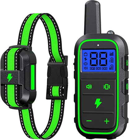 DogStop Dog Training Collar Electric Dog Collar with 4 Training Modes and Rechargeable Remote Waterproof Range 3300Ft for Small Medium Large Dogs(Green)