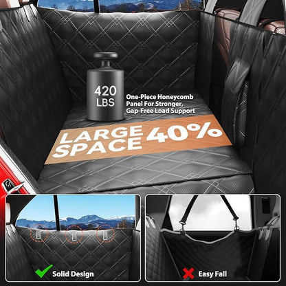 Surfcabin Back Seat Extender for Dogs – Waterproof Dog Seat Cover for Back Seat with Door Protection, Easy to Use and Clean, Hard Bottom, Holds 420 lbs Dog Hammock for Cars, SUVs & Small-Size Trucks