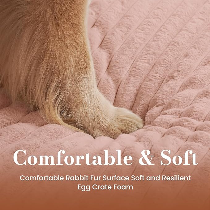 Cozila Dog Beds for Large Sized Dog, Orthopedic Pet Bed with Waterproof Lining, Soft Short Plush Surface & Egg Crate Foam, Machine Washable Pet Bed with Removable Cover & Anti Slip Bottom